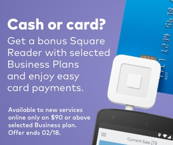 Bonus Square Card Reader With Selected Business Plans